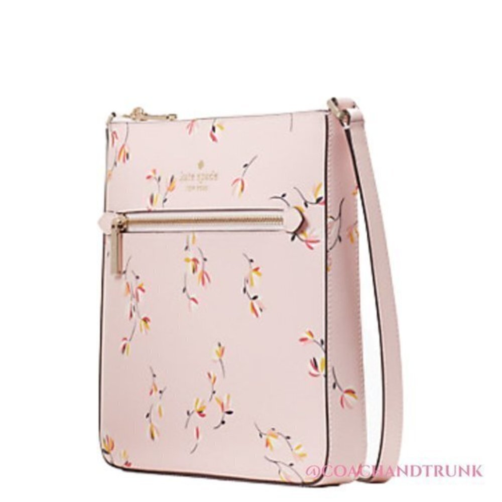 KATE SPADE Sadie Saffino Leather Crossbody Bag Pink Multi Floral Print NWT - Picture 4 of 9